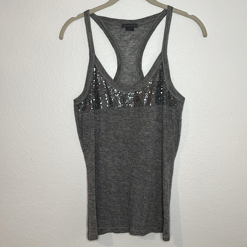 Y2K Armani Exchange Tank Top with Sequins Embellishment